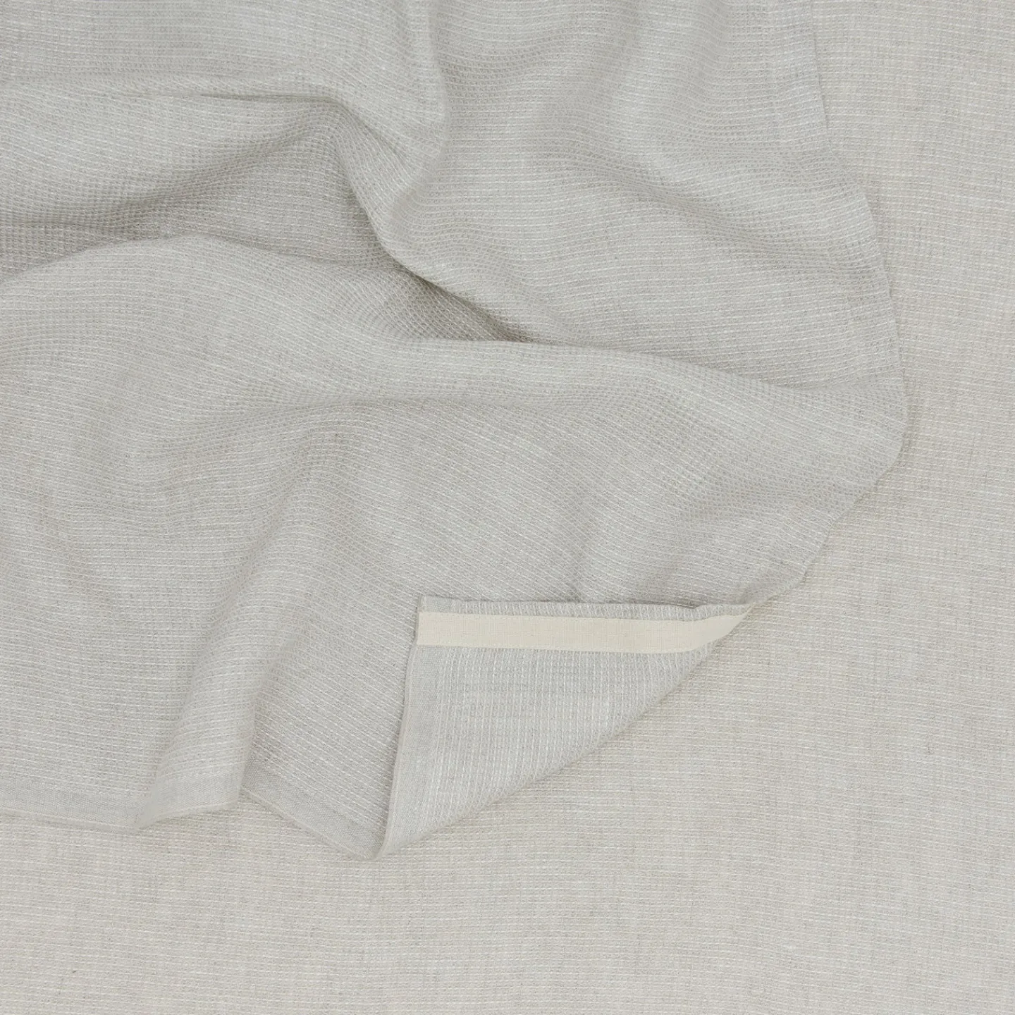 Fog Linen Throws^Washed Linen Waffle Throw Blanket - Natural